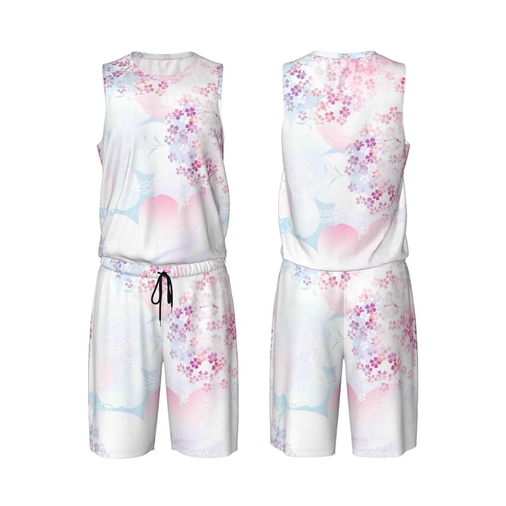 Amazon | [SHELIN] バスケウェア 上下セット 復古風 和柄 花柄